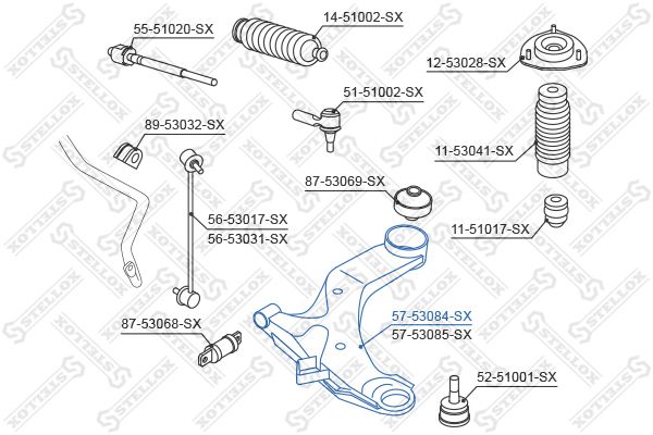 Рычаг независимой подвески колеса, подвеска колеса STELLOX 5753084SX