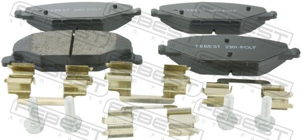 Комплект тормозных колодок, дисковый тормоз FEBEST 2301POLF