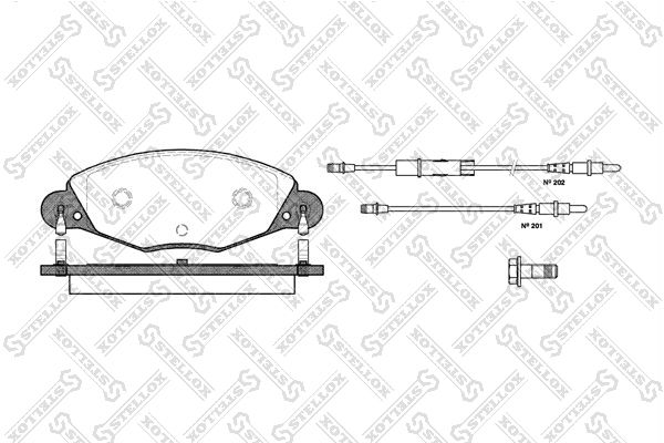 Комплект тормозных колодок, дисковый тормоз STELLOX 838004BSX