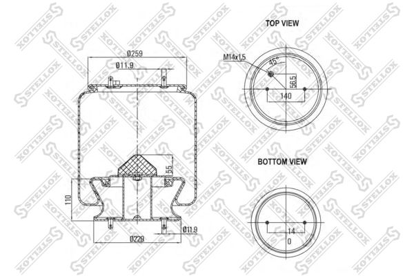 Кожух пневматической рессоры STELLOX 8400131SX
