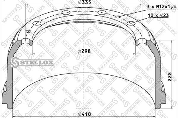 Тормозной барабан STELLOX 8500015SX