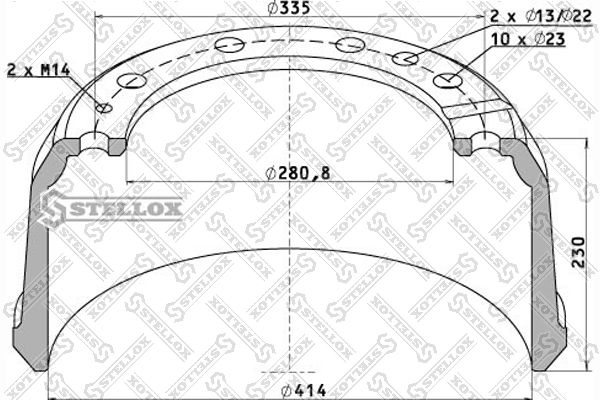 Тормозной барабан STELLOX 8500020SX