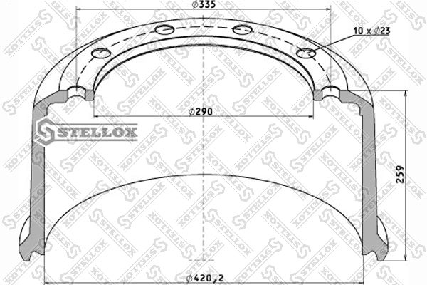 Тормозной барабан STELLOX 8500147SX