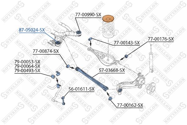 ремонтный комплект, рычаг подвески STELLOX 8705024SX