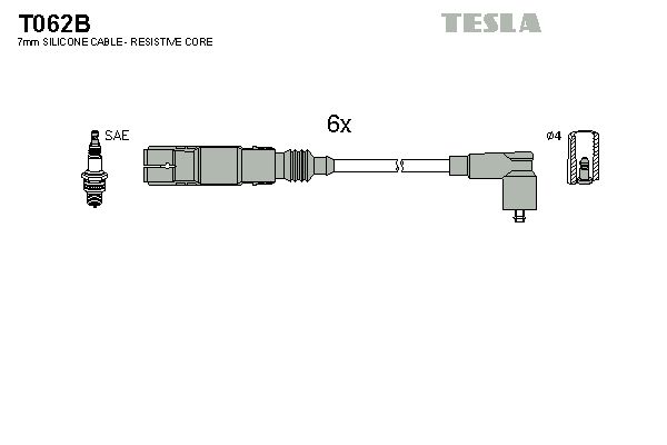 Комплект проводов зажигания TESLA T062B