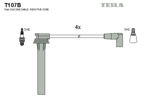 Комплект проводов зажигания TESLA T107B