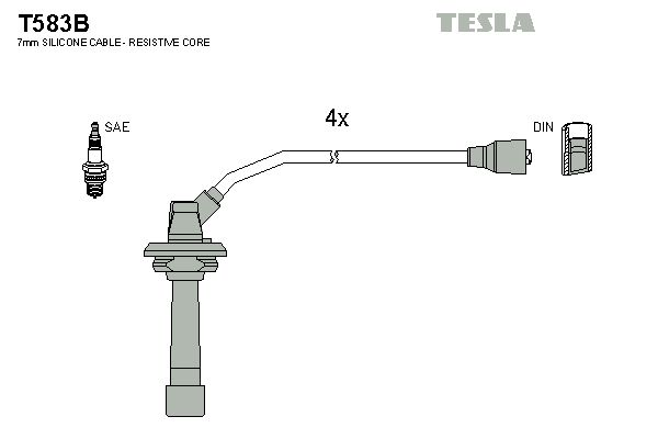 Комплект проводов зажигания TESLA T583B
