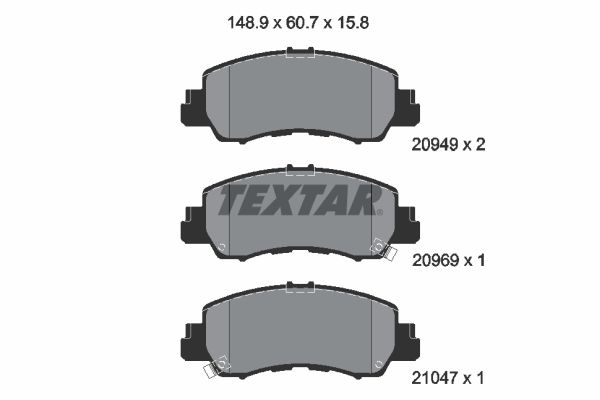Комплект тормозных колодок, дисковый тормоз TEXTAR 2094901