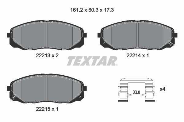 Комплект тормозных колодок, дисковый тормоз TEXTAR 2221301