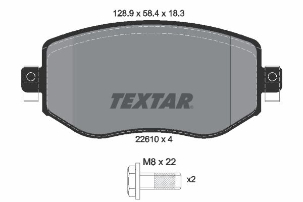 Комплект тормозных колодок, дисковый тормоз TEXTAR 2261001