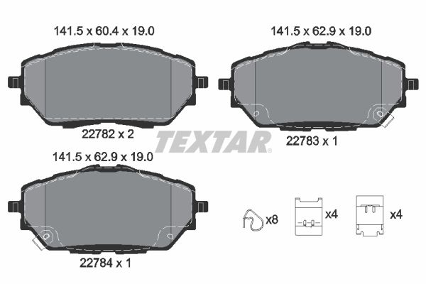 Комплект тормозных колодок, дисковый тормоз TEXTAR 2278201