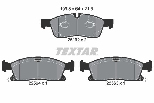 Комплект тормозных колодок, дисковый тормоз TEXTAR 2519207