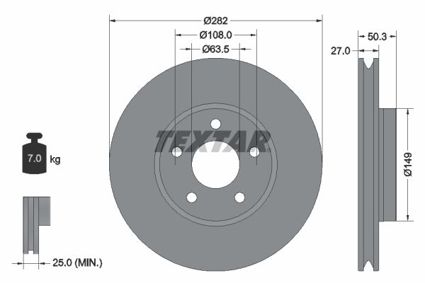 Тормозной диск TEXTAR 92303405