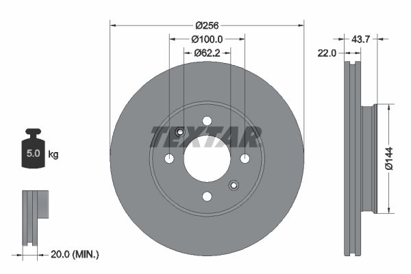 Тормозной диск TEXTAR 92304603