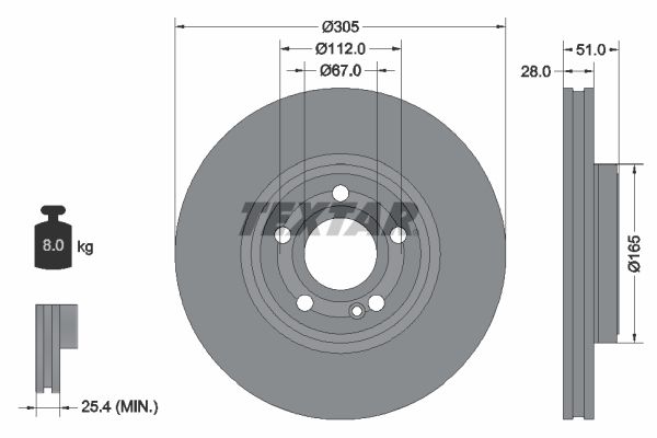 Тормозной диск TEXTAR 92323405