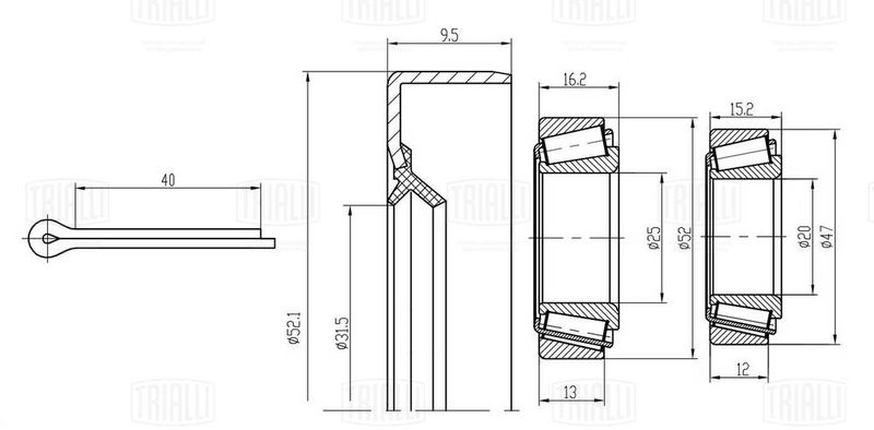 Комплект подшипника ступицы колеса TRIALLI CS0570