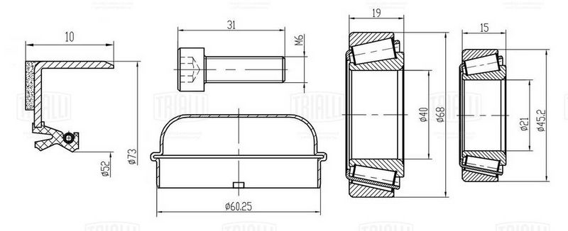 Комплект подшипника ступицы колеса TRIALLI CS1587