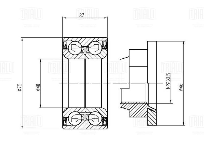 Комплект подшипника ступицы колеса TRIALLI CS3575