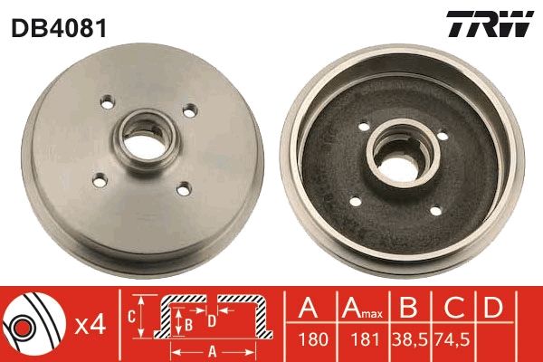 Тормозной барабан TRW DB4081