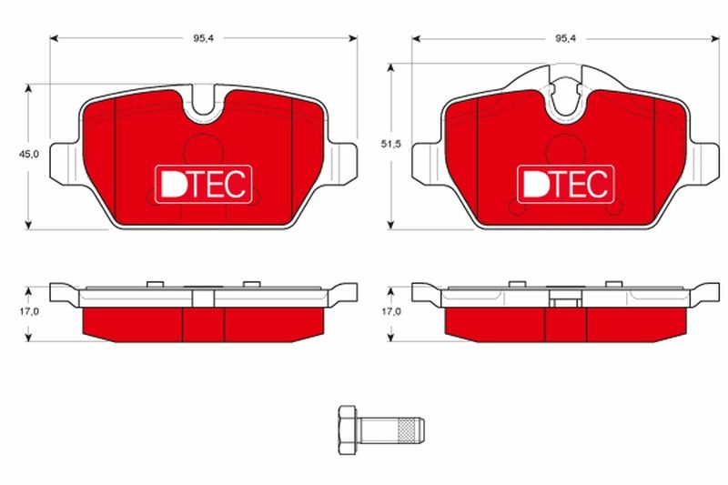 Комплект тормозных колодок, дисковый тормоз TRW GDB1612DTE