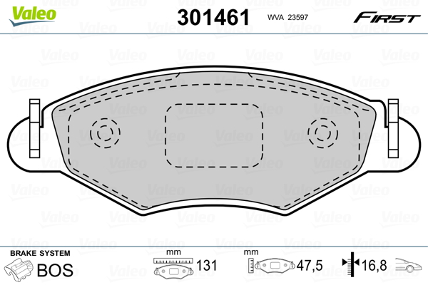 Колодки Торм.пер. Peug 206 VALEO 301461