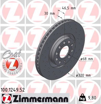 Тормозной диск ZIMMERMANN 100124952