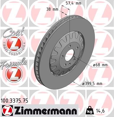 Тормозной диск ZIMMERMANN 100337575