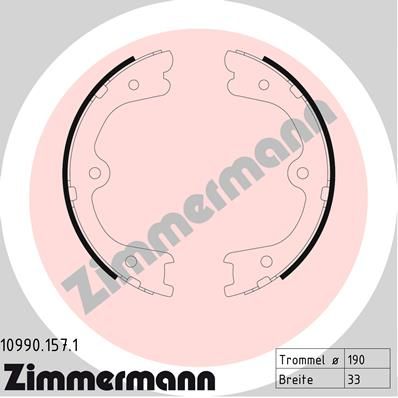 Комплект тормозных колодок, стояночная тормозная система ZIMMERMANN 109901571