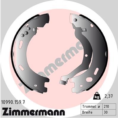 Комплект тормозных колодок, стояночная тормозная система ZIMMERMANN 109901597