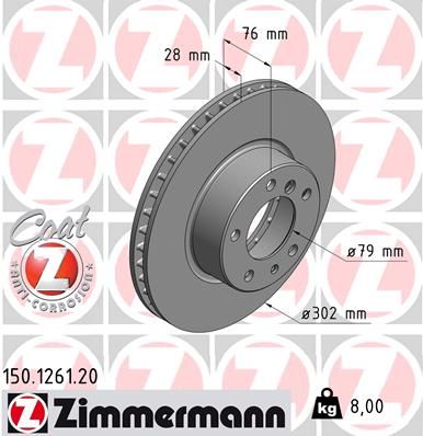 Тормозной диск ZIMMERMANN 150126120