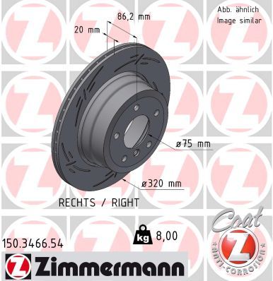 Тормозной диск ZIMMERMANN 150346654