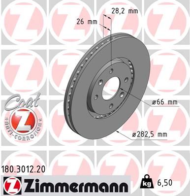 Тормозной диск ZIMMERMANN 180301220