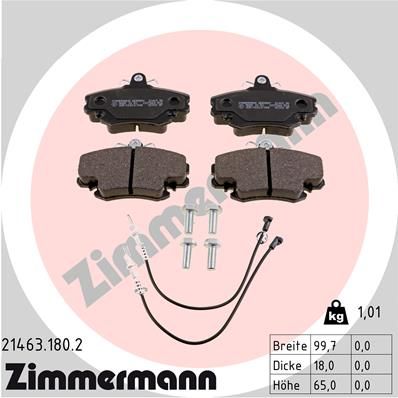 Комплект тормозных колодок, дисковый тормоз ZIMMERMANN 214631802
