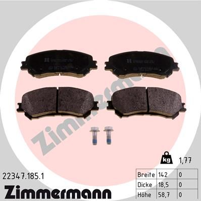 Комплект тормозных колодок, дисковый тормоз ZIMMERMANN 223471851