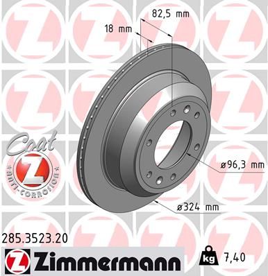 Тормозной диск ZIMMERMANN 285352320