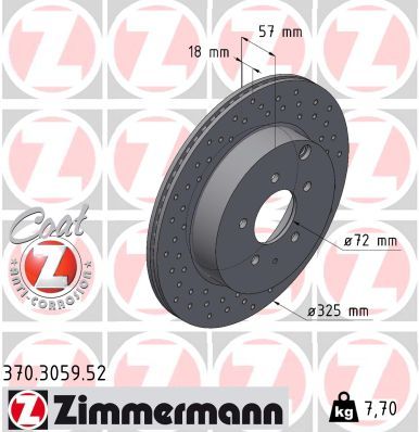 Тормозной диск ZIMMERMANN 370305952