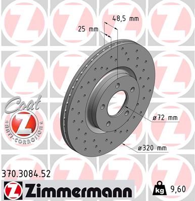 Тормозной диск ZIMMERMANN 370308452