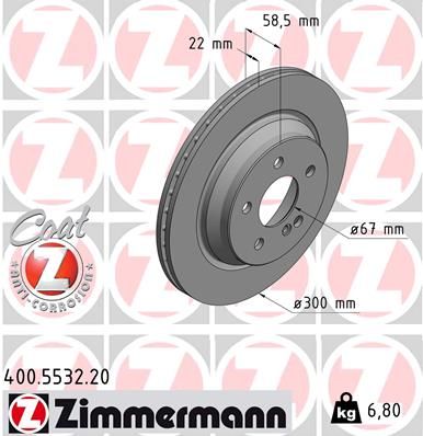 Тормозной диск ZIMMERMANN 400553220