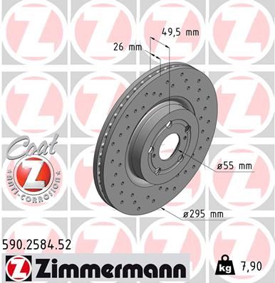 Тормозной диск ZIMMERMANN 590258452