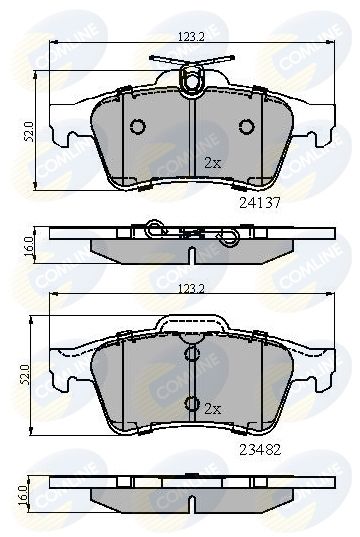 Комплект тормозных колодок, дисковый тормоз COMLINE CBP01599