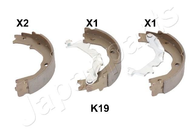Комплект тормозных колодок, стояночная тормозная система JAPANPARTS GFK19AF