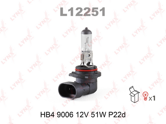 Лампа накаливания, фара дальнего света LYNX L12251