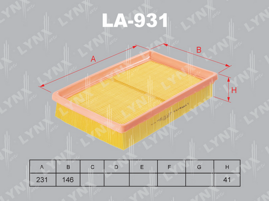 Воздушный фильтр LYNX LA931