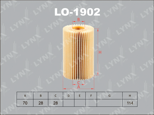 Масляный фильтр LYNX LO1902