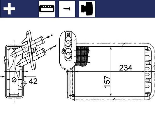 Теплообменник, отопление салона MAHLE AH164000S