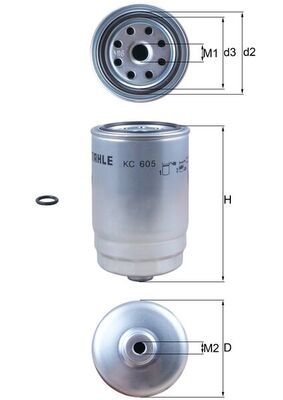 Топливный фильтр MAHLE KC605D
