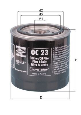 Масляный фильтр MAHLE OC23