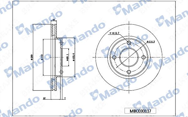 Тормозной диск MANDO MBC030117