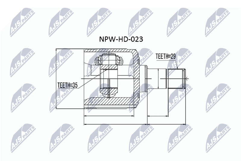 Шарнирный комплект, приводной вал NTY NPWHD023