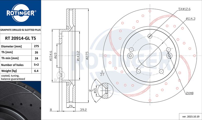 Тормозной диск ROTINGER RT20914GLT5